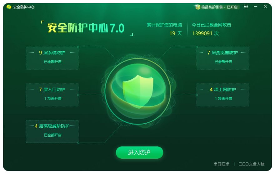 360安全卫士功能展示图